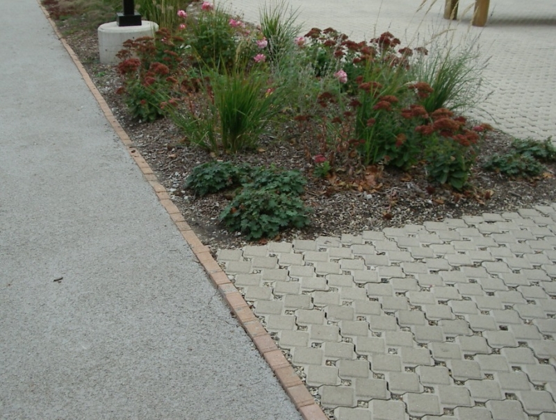 Porous pavers used for site hardscape areas can reduce runoff.