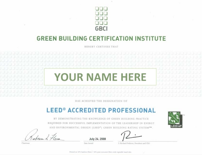 LEED AP certificate