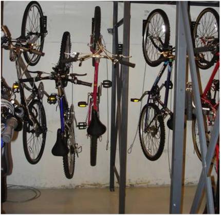 Vertical bike storage