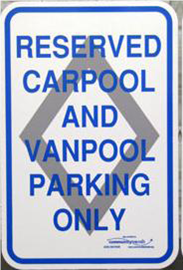 Sign for reserved parking for carpool
