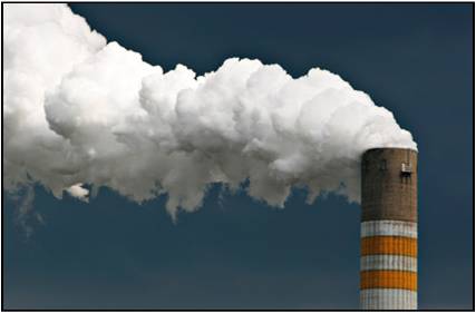 Power plant smokestack