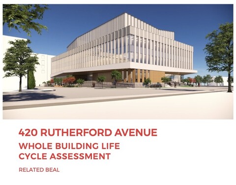cover of whole-building life-cycle assessment report for 420 Rutherford Boston.